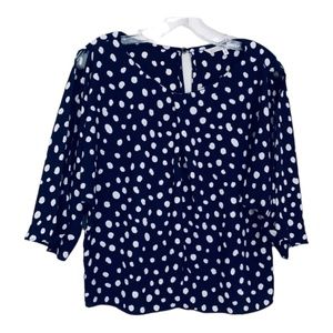 Rachel by Rachel Roy navy polka dot cold open sleeve top